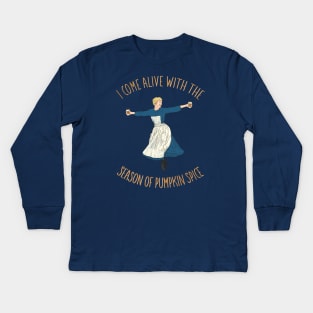 The Pumpkin Spice Season Kids Long Sleeve T-Shirt